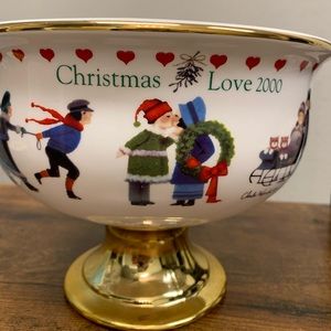 Charles Wysocki Christmas Love 2000 Pedestal Vase